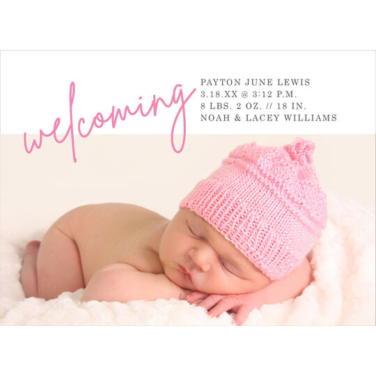 Welcoming Photo Birth Announcements